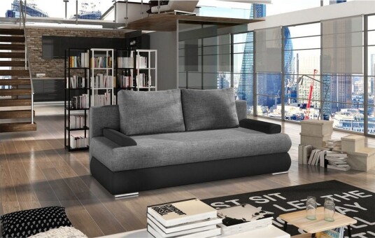 Sofa Eltap Milo 213x95x90 cm Sawana 05 Soft 11 Grå Svart