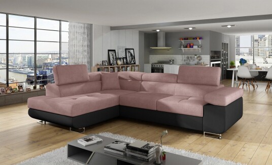 Bobis Sovesofa med Sjeselong Venstre   Rosa/Svart