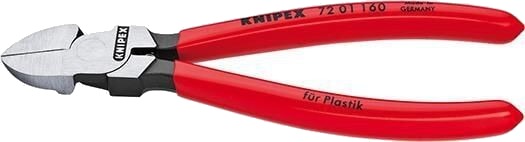 Knipex 72 01 180 Avbitertang for Plast 180mm - Kromvanadiumstål