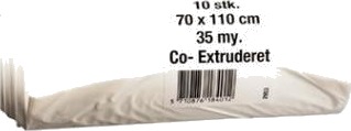 Sæk 100Ltr B700xl1100mm 35My Co Ekstruderet Hvid,20 Rl X 10 Stk/Krt