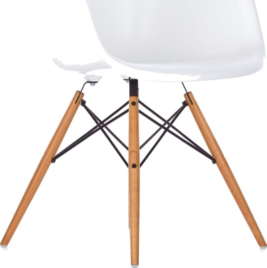 Vitra Eames Plastic DAW Spisestol Hvit/Gullen Lønn