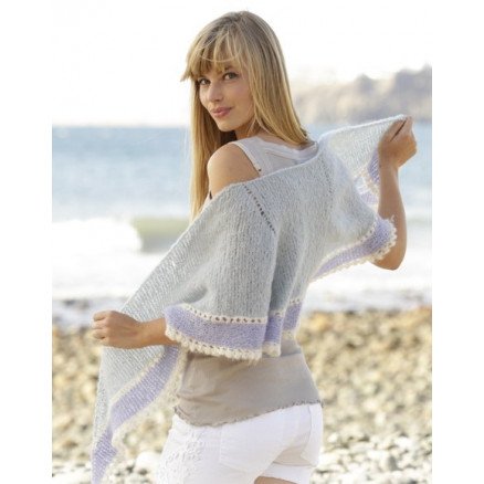 Lilia by DROPS Design Sjal Strikkeoppskrift 160x40 cm