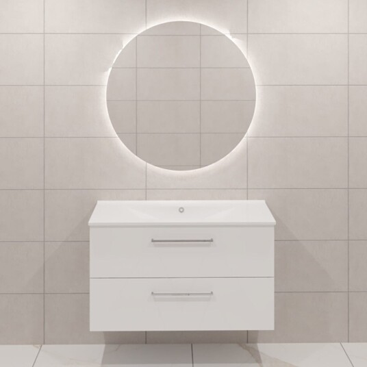 Dansani Mido+ Møbelpakke Servantskap med Servant Hvit Matt / 100cm Corona Rundt