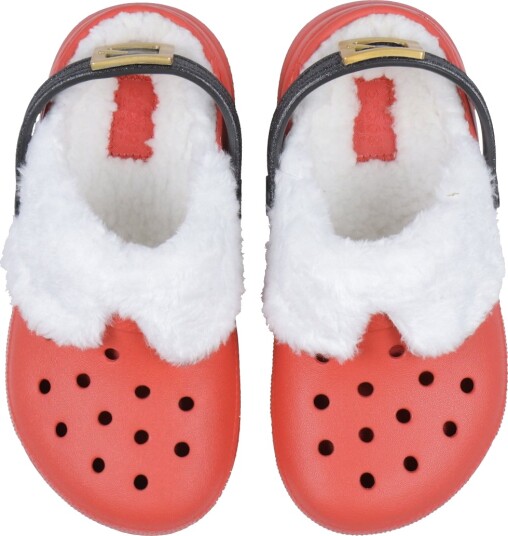Crocs Sandaler m. Fôr   Classic+ Fôret Santa Tresko K   Varsity    Crocs   37/38   Sandals Hvit Rød   37 38