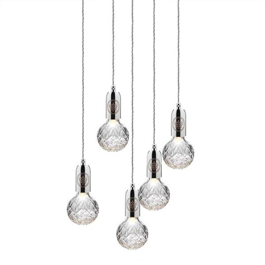 Lee Broom Crystal Bulb Taklampe 5 Stk Klar/Krom Lee Broom Crystal Bulb Taklampe 5 Stk Klar/Krom
