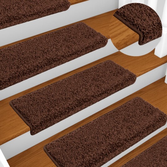 vidaXL Trappematter 10 stk 65x25 cm brun