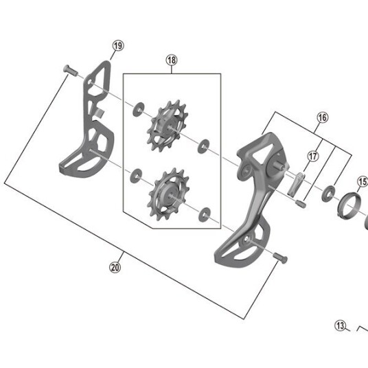 Innerplate til Shimano Deore XT M8100 SGS