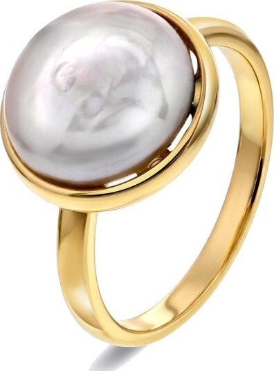 Pan Jewelry Halo ring i 925 forgylt sølv med ferskvannsperle størrelse Halo ring i 925 forgylt sølv Str. 54
