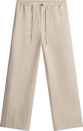 J. Lindeberg Noah Drape Linen Pants Beige M