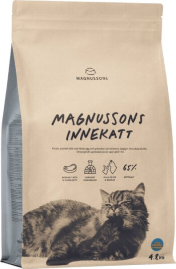 Magnussons Tørrfôr Innekatt 4,8 kg med Helse og Pels Kosttilskudd
