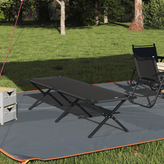 Sammenleggbar camping seng Svart 193 x 69 x 45 cm Oxford stoff