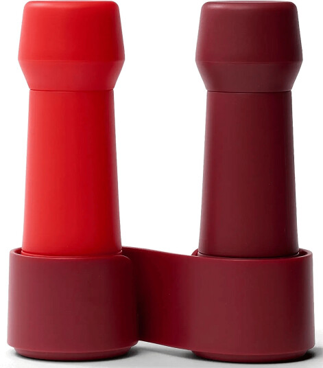 CrushGrind Amsterdam To Go Salt Og Peber Sæt Med Holder Red 13 CM
