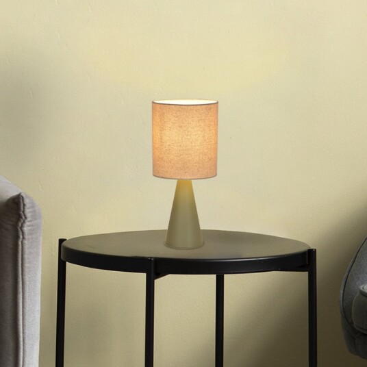 Sally bordlampe lys matt/beige høyde 33 cm – COREP SAS   Stue   Moderne   Metall   Med skjerm