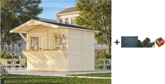 Kiosk Palmako Stella 5,2 m2 med Shingel Papp og Spiker