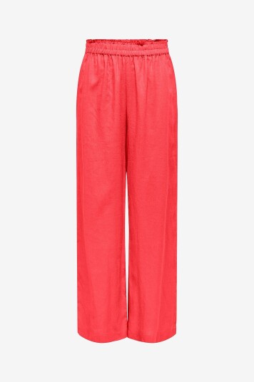 Only - Bukser onlTokyo HW Linen Blend St Pant - Rød