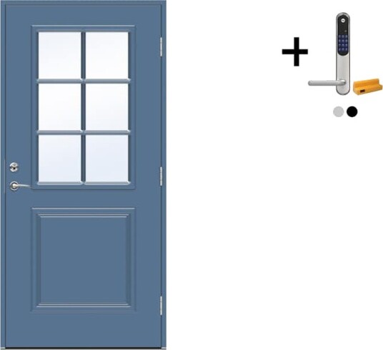 Ytterdør Swedoor Advance-Line Classic Smetana med Yale Doorman Classic Home