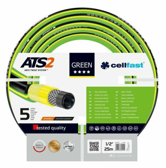 Cellfast Hageslange 5/8" 25m - Gr??nn/Svart Cellfast Hageslange 5/8" 25m - Gr??nn/Svart