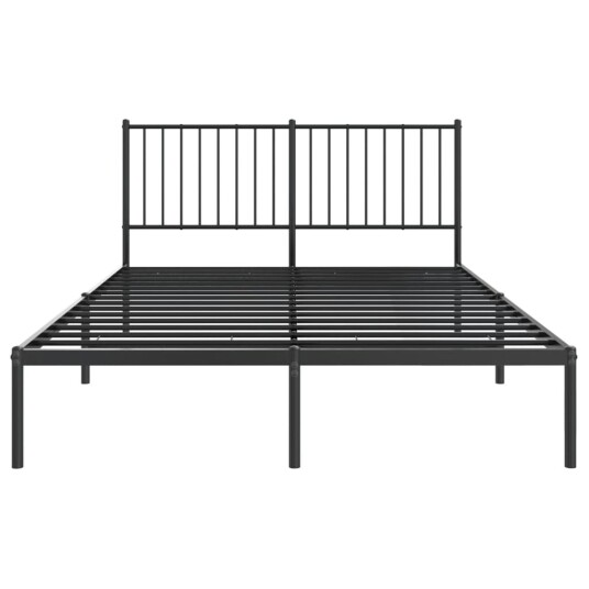 vidaXL Sengeramme i metall med hodegavl svart 140x190 cm