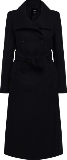 Mango Manteco Wool Coat With Funnel Neck BLACK XL Mango Manteco Wool Coat With Funnel Neck BLACK XL