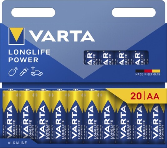 Varta Longlife Power AA Engangsbatteri 20-pakning