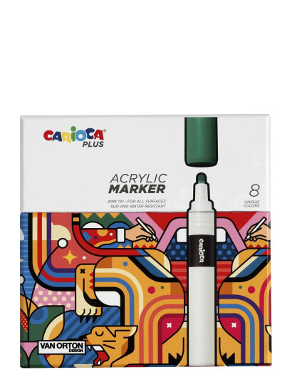 Carioca Carioca Plus Akrylpennor 8-Pack - Multi/patterned - ONE SIZE Carioca Carioca Plus Akrylpennor 8-Pack - Multi/patterned - ONE SIZE