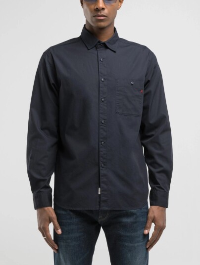 Replay Regular Popeline Shirt Blue S