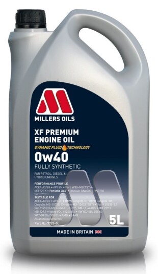 Motorolje MILLERS XF PREMIUM 0W40 5L Motorolje MILLERS XF PREMIUM 0W40 5L