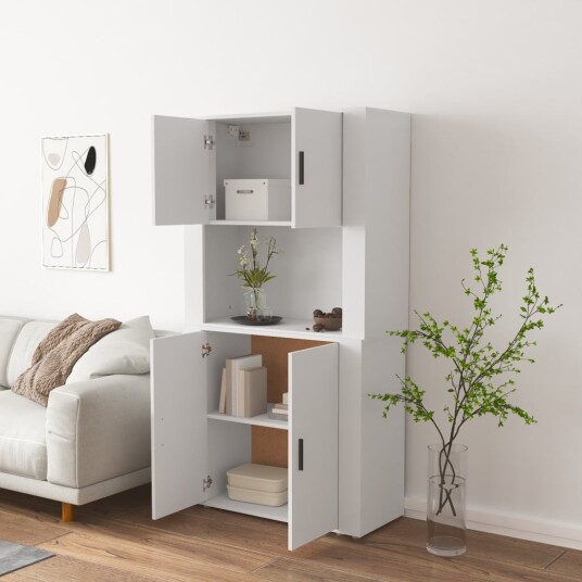 vidaXL Highboard hvit konstruert tre