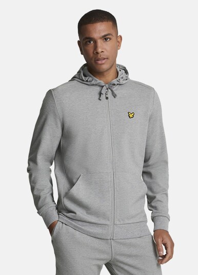 Lyle&Scott Full-Zip Hoodie Mid Grey Marl L Hoodies