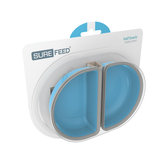 Feeder Half Bowl Blå 2 Pack Katt Matplassen Surefeed