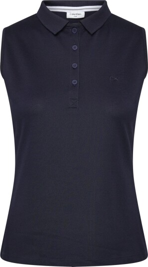 Calvin Klein Golf S/Less Peformance Cotton Pique Polo   Navy   XS