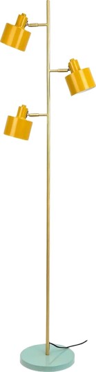 Dyberg Larsen Ocean Gulvlampe 3 Skærme Karry/ Messing/ Turkis - CURRY/ BRASS/ TURQUOISE - One Size