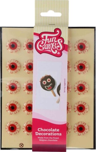 Funcakes Spiselig Kakepynt Halloween Blodige Øyne Pk/25