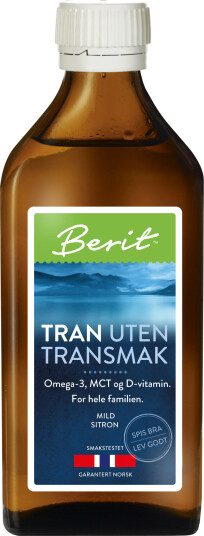 Berit N Tran uten transmak 250 ml Berit N Tran uten transmak 250 ml