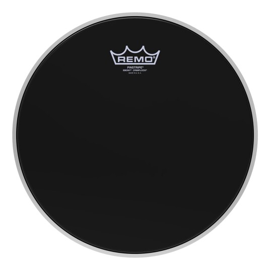 Remo Ps-0412-Mp- Pinstripe Ebony Crimplock Tenor Drumhead, 12"