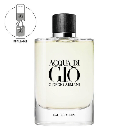 Giorgio Armani Acqua Di Gio 125ml Gjenfyllbar Eau de Toilette for Herre Giorgio Armani Acqua Di Gio 125ml Gjenfyllbar Eau de Toilette for Herre