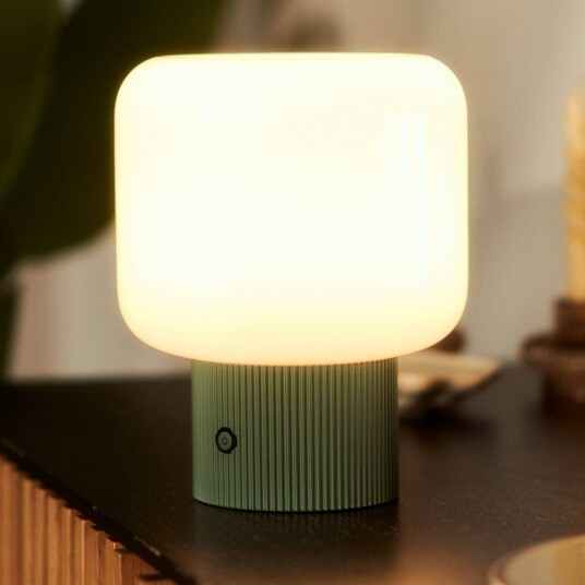 Lucande LED-bordlampe Katrin Palm grønn glass