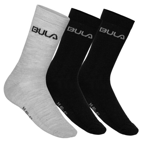 Bula 3pk Box Wool Socks Black 39-42