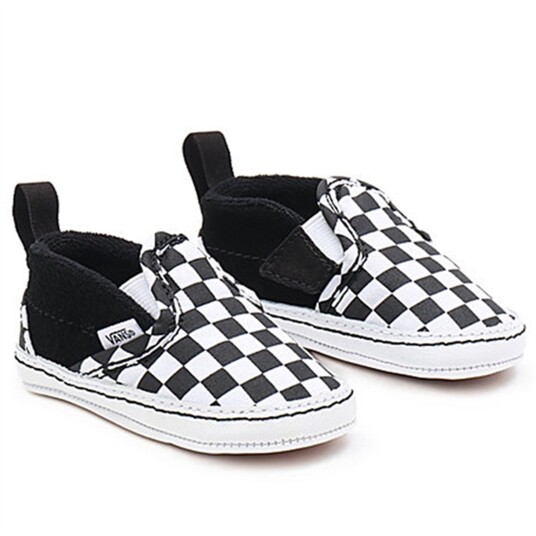 VANS IN Slip-On V Crib Sneakers Checker Black/True White 16