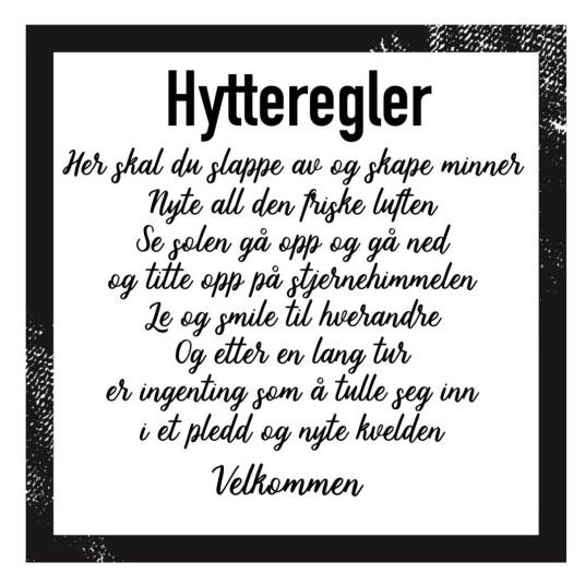 Serviett lunch 20 stk Hytteregler hvit