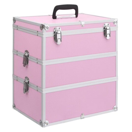 Sminkeveske 37x24x40 cm rosa aluminium 91841 Sminkeveske 37x24x40 cm rosa aluminium 91841