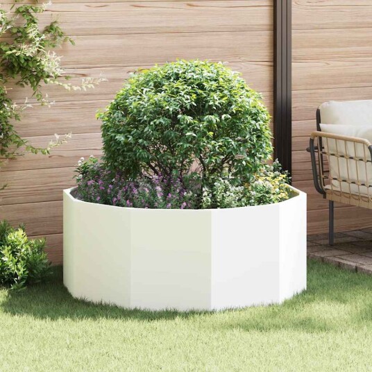 vidaXL Plantekassed Hvit 120 x 120 x 50 cm Stål vidaXL Plantekassed Hvit 120 x 120 x 50 cm Stål