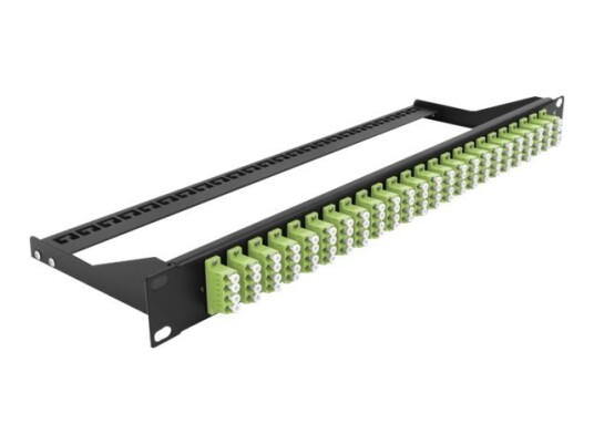 Delock - Koblingspanel - Rackmonterbar - Lc Quad Mm X 24 - Svart Limegrønn - 1U - 19"