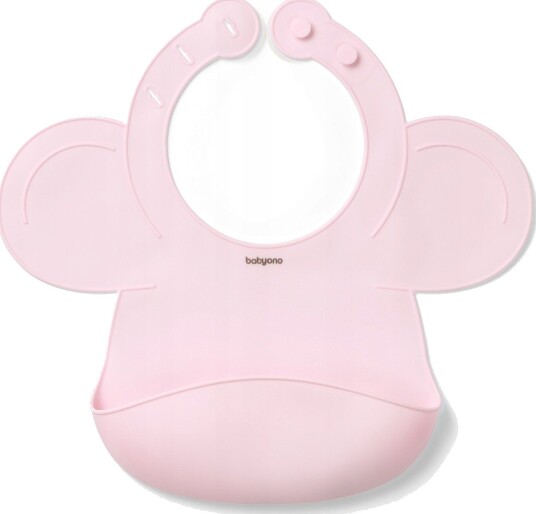 BabyOno Silikon Smekke Justerbar Lukking 30x28 cm Rosa