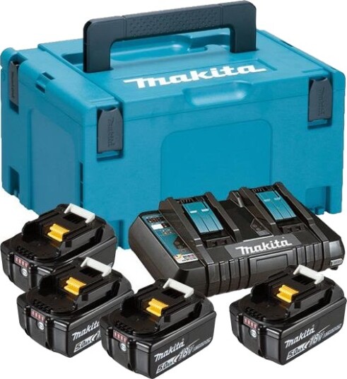 Makita 18V 5Ah Batterisett med Lader og Makpac Kasse Makita 18V 5Ah Batterisett med Lader og Makpac Kasse