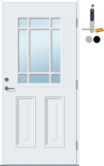 Ytterdør Tundøren Tun 460 Hvit med Yale Doorman Classic Home