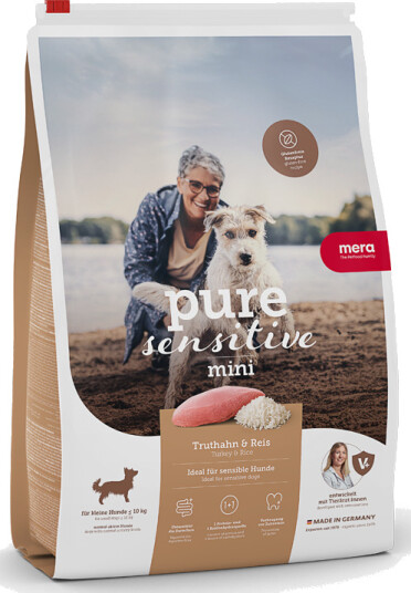 Mera Petfood Sensitive Mini Kalkon & Ris 4 kg Hundefôr til Voksne