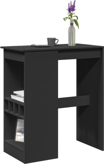 Barbord med stativer svart 90x47,5x103,5 cm konstruert tre 8721158386267