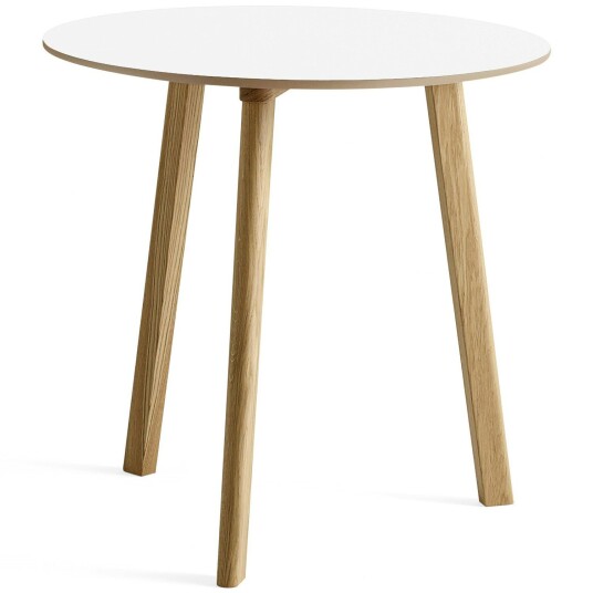 Hay CPH Deux 220 2.0 Bord Ø75 cm Pearl White / Vannbasert Lakkert Eik