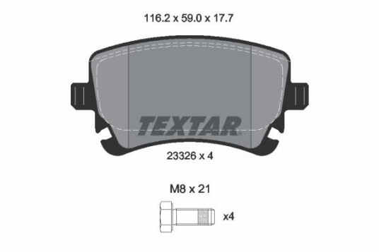 Bremseklosser TEXTAR 2332611 Bremseklosser TEXTAR 2332611